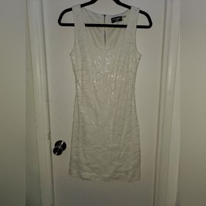 White Sequence Guess Dress